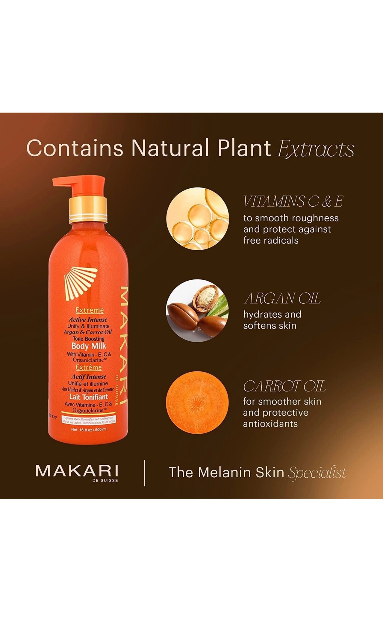 Makari Extreme Carrot and Argan Lotion 16.8 oz