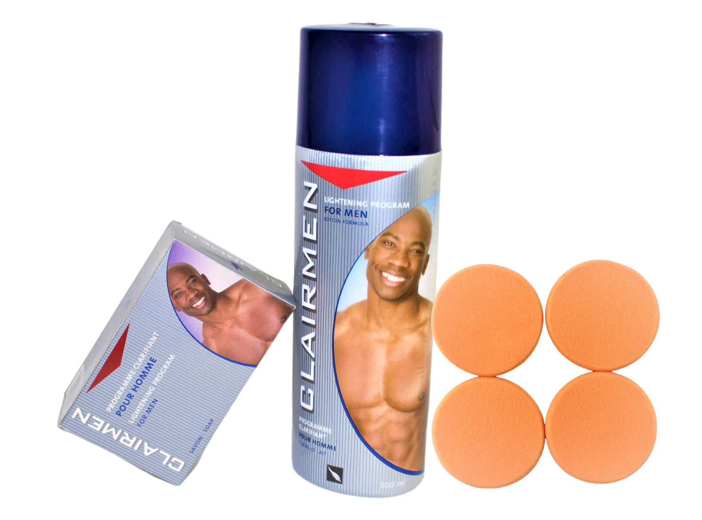 CLAIRMEN lightening Lotion 500ml and Soap 180g with 4 Exfoliating, cleansing Pads